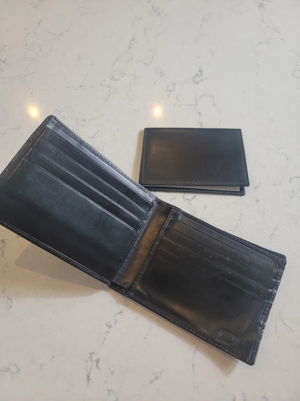 Vintage Coach Black soft Leather Bifold Wallet + Removable Card Holder